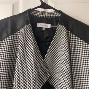 Calvin Klein Blazer with leather shoulders.